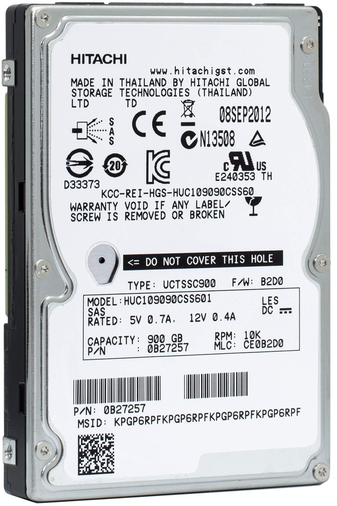HGST 600GB SAS 6 Gb/s 2.5 inches 10000RPM HDD