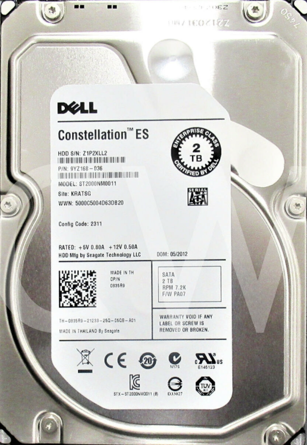 2TB 7.2K RPM SATA 6Gbps 3.5in Cabled Hard Drive, new