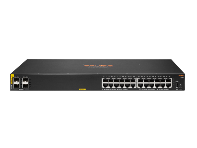 HPE Aruba 6100 24G Class4 PoE 4SFP+ 370W Switch